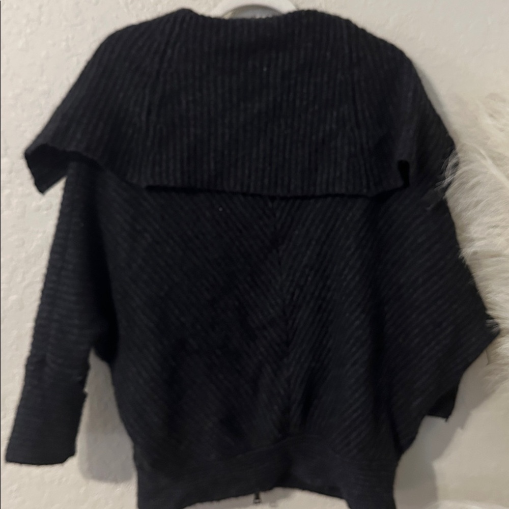 BCBGMaxAzria Charcoal Zip-Up Sweater x - Picture 6 of 6